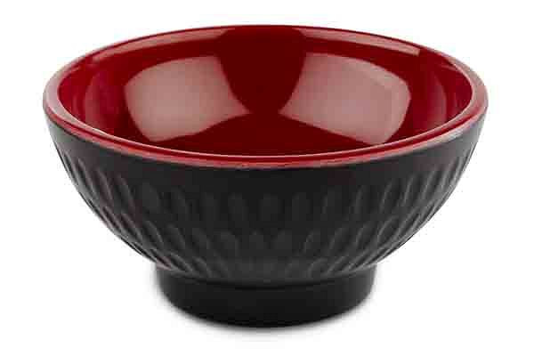 Bol APS -ASIA PLUS-, Ø 7,5 cm, hauteur : 3,5 cm, mélamine, intérieur : rouge, brillant, extérieur : noir, mat, 15416