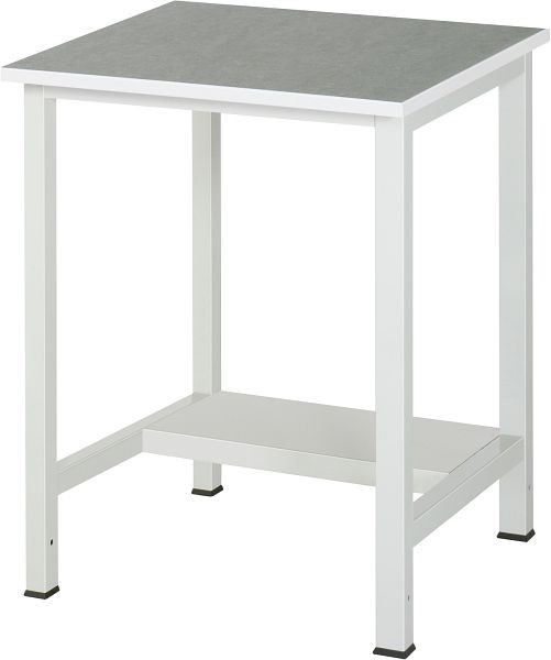 Table de travail RAU série 900, L750xP800xH825mm, plateau avec revêtement universel/linoléum, avec étagère en bas, profondeur 320mm, 03-900-3-L25-07.12