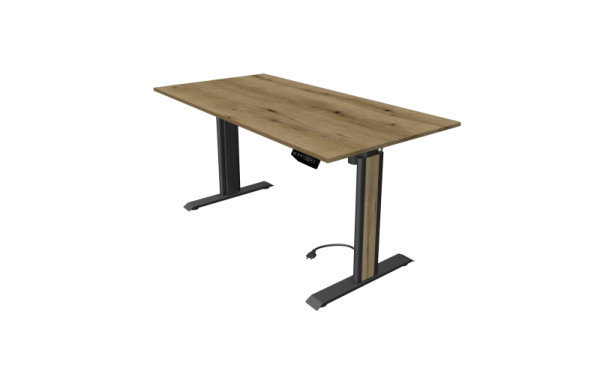Kerkmann table debout/assise Move 1 advance 160 x 80 cm structure anthracite, plateau chêne, 10200755