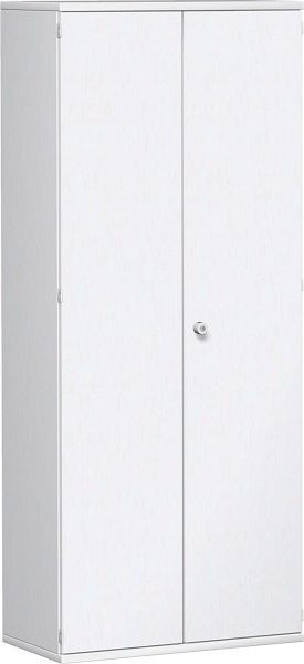armoire à portes battantes geramöbel 4 étagères décoratives, verrouillable, 800x425x1920, blanc/blanc, N-10D508-WW