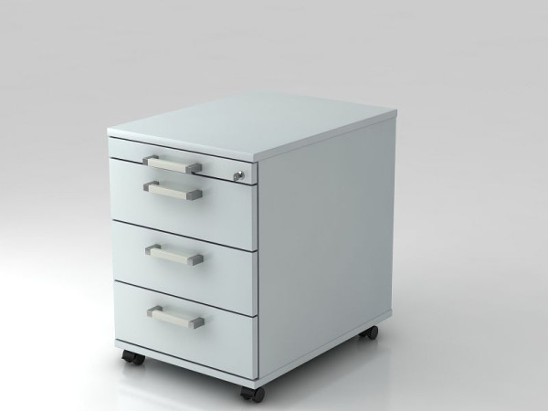 Conteneur roulant Hammerbacher 58cm, 3 tiroirs, serrure poignée chromée gris, 42,8x58x59 cm, 1/3/3/3 HE, VAC30/5/5/CE