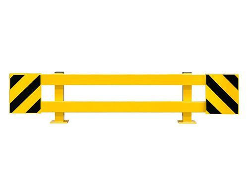 Planche de protection d'étagère Ampere, profil C, extensible jusqu'à 2100 mm, plastifiée jaune, rayures noires, 311061
