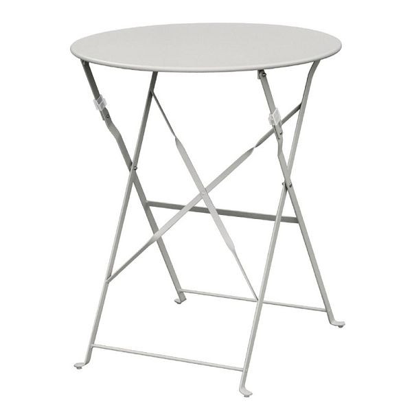 Table de patio ronde pliante Bolero gris acier 60cm, GH556