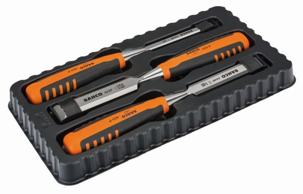 Jeu de burins Bahco 12-18-25 mm dans coffret en bois 424P-S3-EUR
