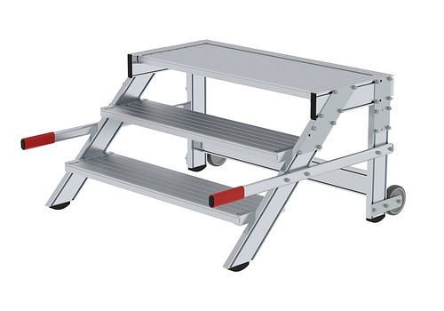 Plate-forme de travail mobile Krause, en aluminium, 3 marches, largeur de marche 1000 mm, 274515