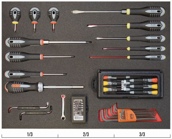 Embout Bahco 3/3, tournevis + embouts, 61 pièces, FF1A17