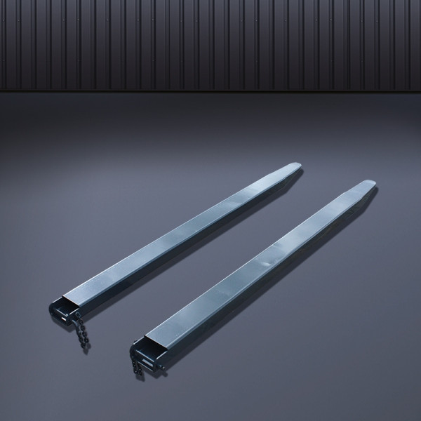 Rallonge de fourche industrielle Eichinger fermée 2000x100x45, pointe au design incurvé, fusible captif, gris anthracite, 21120030300096
