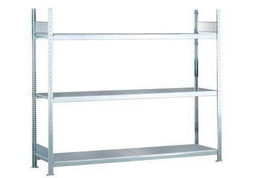 Rayonnage grande portée Schulte avec tablettes en acier, champ de base, 3 niveaux de rangement, largeur des compartiments 2000 mm, 2060 x 436 x 2000 mm, 278882