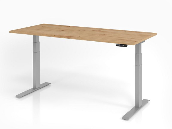 Bureau Hammerbacher XDKB19, 180 x 80 cm, plateau : chêne noueux, épaisseur 25 mm, chant épais en ABS, forme rectangulaire, VXDKB19/R/S