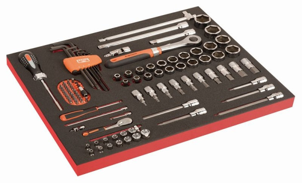 Insert Bahco 3/3, douilles 1/2" + 3/8" + accessoires, 101 pièces, FF1A2503