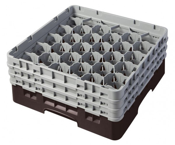 Panier de lavage Cambro 30 compartiments Camrack® 17,4 cm Marron, lot de 3, 30S638167