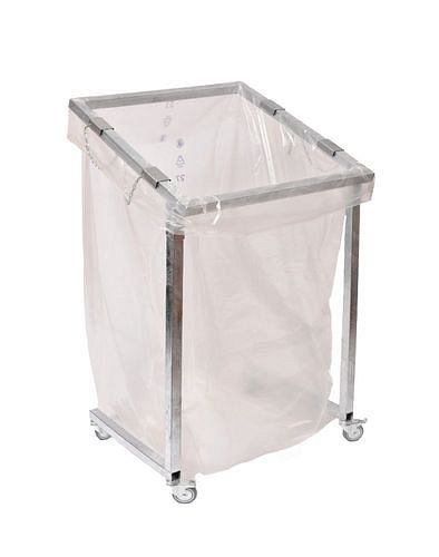Collecteur de recyclage grand volume DENIOS, volume 2.500 litres, hauteur 1,5 m, galvanisé, mobile, 312348
