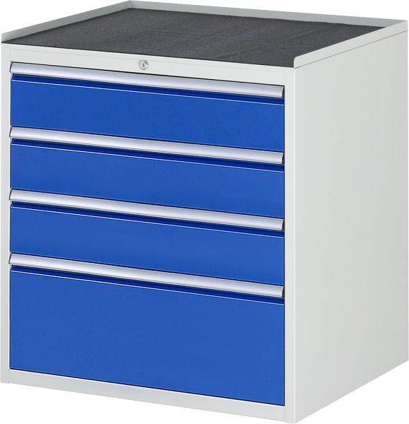Armoire à tiroirs RAU série 7000, support métallique, 4 x tiroirs taille XL 3xH150, 1xH270 mm, 770x825x650 mm, 03-XL5.3A-MT.11