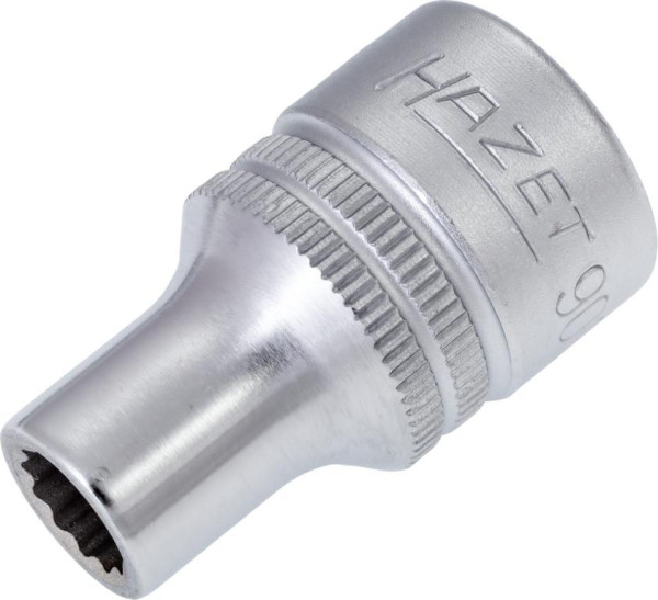 Embout pour clé à douille Hazet, double hexagonale, carré creux 12,5 mm (1/2 pouce), profil extérieur de traction double hexagonale, 8 mm, 900Z-8