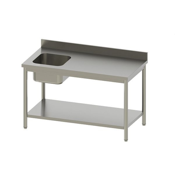 Vaiotec TOPLINE table patron 700 / vasque à gauche avec dosseret, 180x70x85 cm, 10931