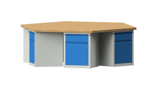 Etablis ANKE Etabli de groupe, modèle 801 EG, 2700 x 2340 x 850 mm, RAL 7035/5012, BMP 50 mm, 520.300