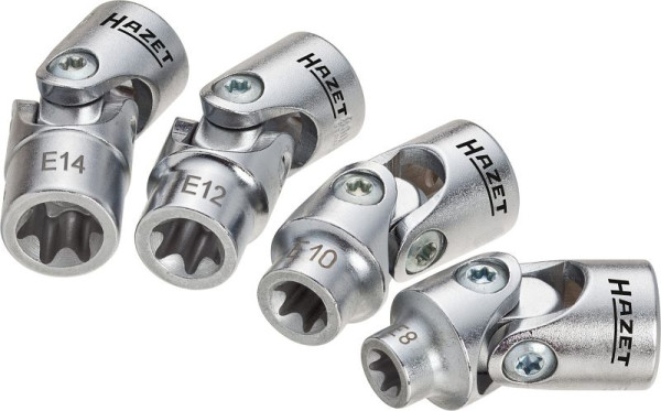 Jeu de douilles Hazet TORX®, carré creux 10 mm (3/8 pouce), profil extérieur TORX®, E8 - E14, nombre d'outils : 4, 880G-E/4