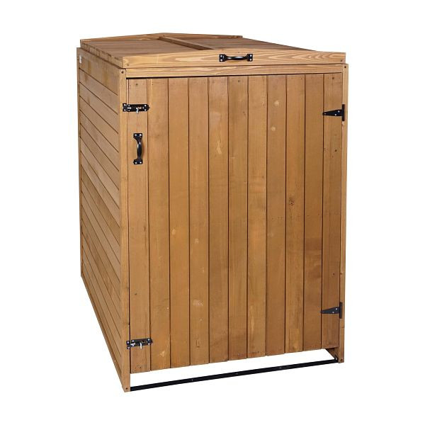 Mendler XL 1-/2-habillage de poubelle HWC-H74, poubelle, extensible 120x75x96 bois, marron, 73982
