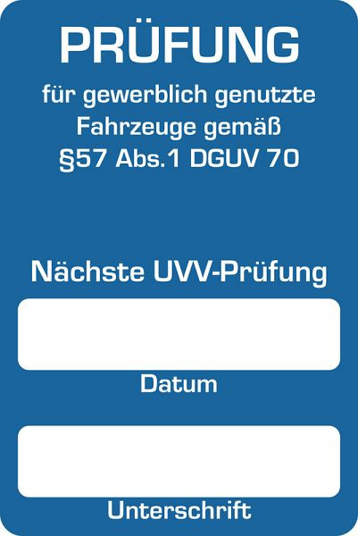 Autocollant service client Eichner "Prochain test UVV", UE : 250 pièces, 9220-00077