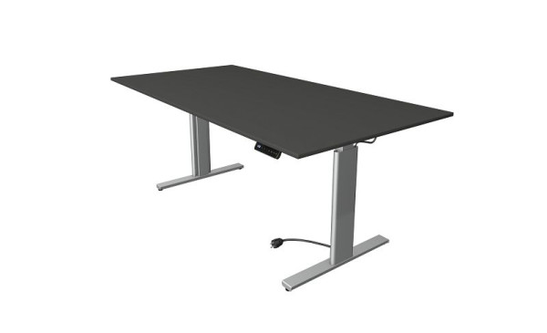 Kerkmann Move 3 table assis/debout argent, L 2000 x P 1000 mm, réglable en hauteur électriquement de 720 à 1200 mm, anthracite, 10233913