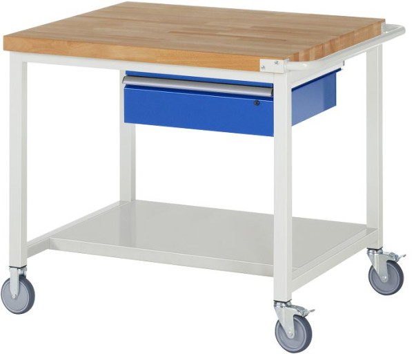 Etabli mobile RAU série 8000, 1 x tiroir, étagère, 1000x880x900 mm, 05-8001A6-109B4S.11