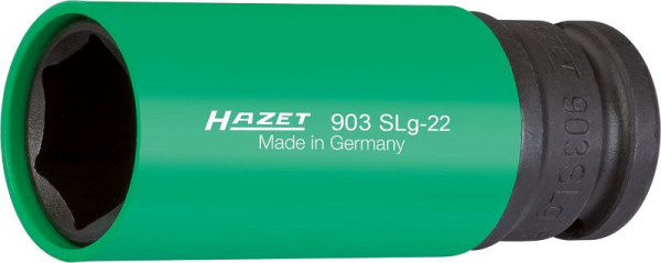 Hazet Impact Machine Tournevis Douille, Hex, Carré creux 12,5 mm, 22 mm, Montage sur roue, Long, 903SLG-22