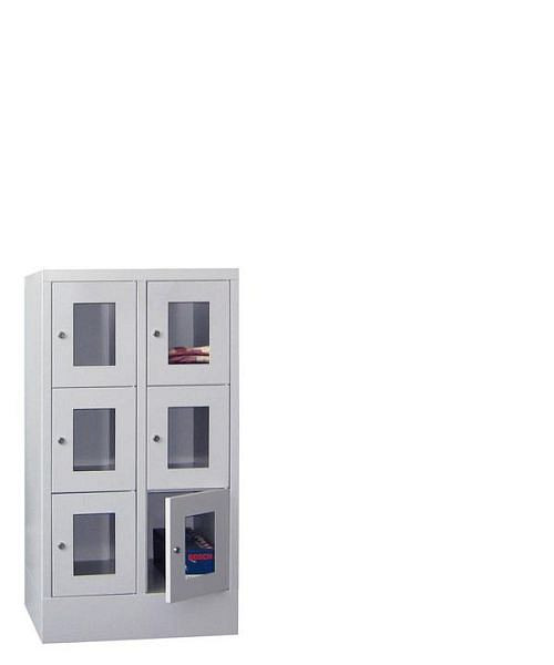 Armoire vestiaire Pavoy avec base 1187/500/600, 2l x 3h, serrure à cylindre, largeur de compartiment 300, hublot, 61213-233-091-905735