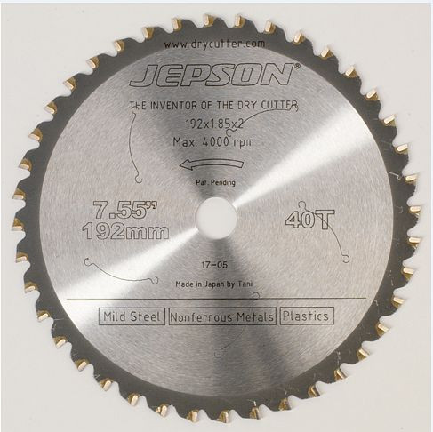 Lame de scie Cermet ELMAG, 192x1,85x20 mm - 40 dents pour HAND DRY CUTTER 8219, 78395
