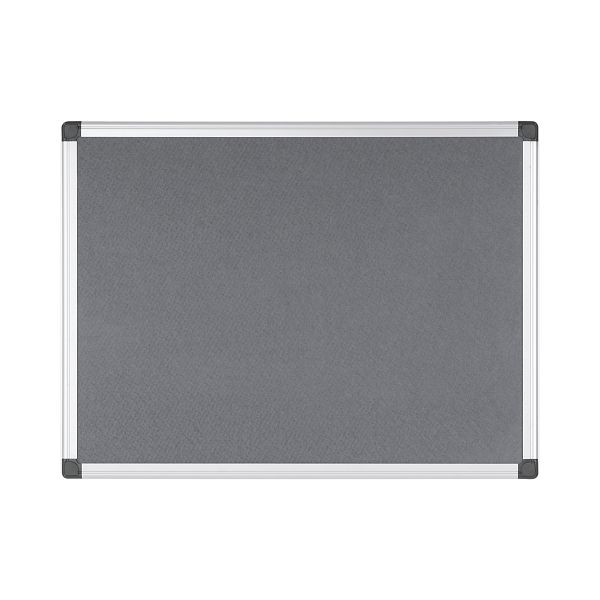 Tableau en feutre Bi-Office Maya gris avec cadre en aluminium 60x45cm, FA0242170