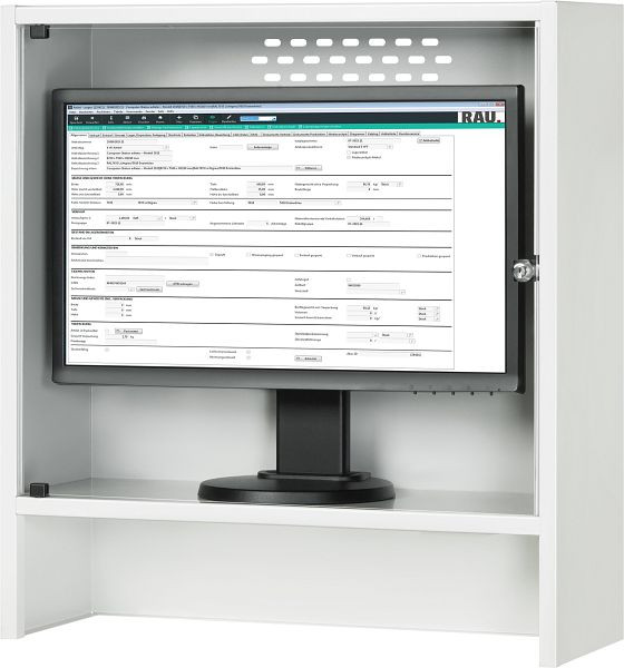 Boîtier pour moniteur RAU, L650 x P250 x H710 mm, 07-MG250-650.12