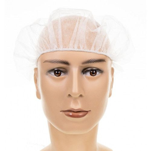 Bonnet béret DS SafetyWear en non-tissé PP, diamètre 49 cm, blanc, UE : 2000 pièces, BHW49