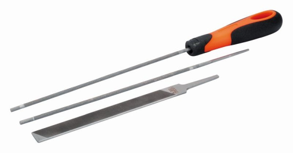 Jeu de limes pour scie à chaîne Bahco, manche Ergo, 200 mm, Ø 4,0 mm, 168-COMBI-4.0