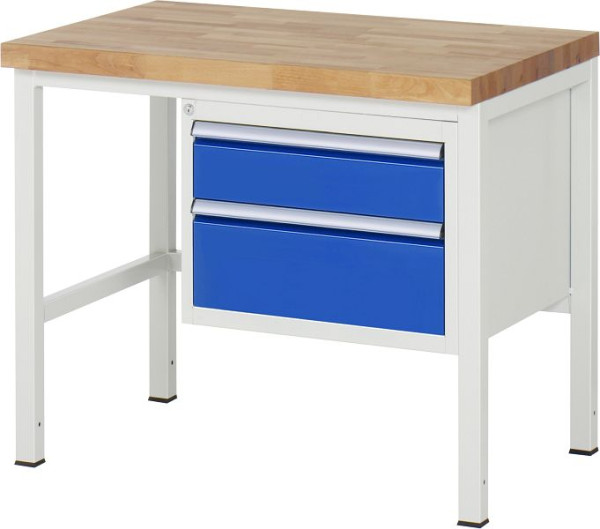 Etabli RAU série 8000 - modèle 8123, L1000 x P700 x H840-1040 mm, base système L995 x P650 x H800-1000 mm, 03-8123A1-107B4H.11