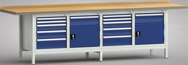 Etabli professionnel KLW - 3000 x 700 x 905 mm L x P x H (version ERGO), WP427E-3000M45-E1652