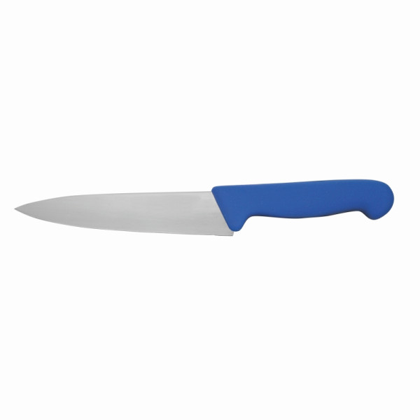 Couteau de chef Schneider, lame étroite, 16 cm, manche bleu, 260836