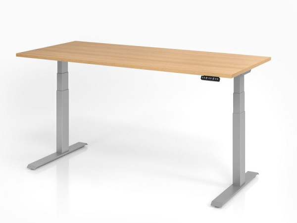 Bureau Hammerbacher XDKB19, 180 x 80 cm, plateau : chêne, épaisseur 25 mm, chant épais en ABS, forme rectangulaire, VXDKB19/E/S