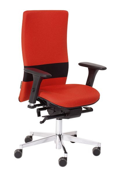 Chaise de bureau pivotante nexxtoffice Vita-Q avec accoudoirs 3D, base en aluminium, roulettes souples, Tortuga, porte V-Q5-MA-WR-AN