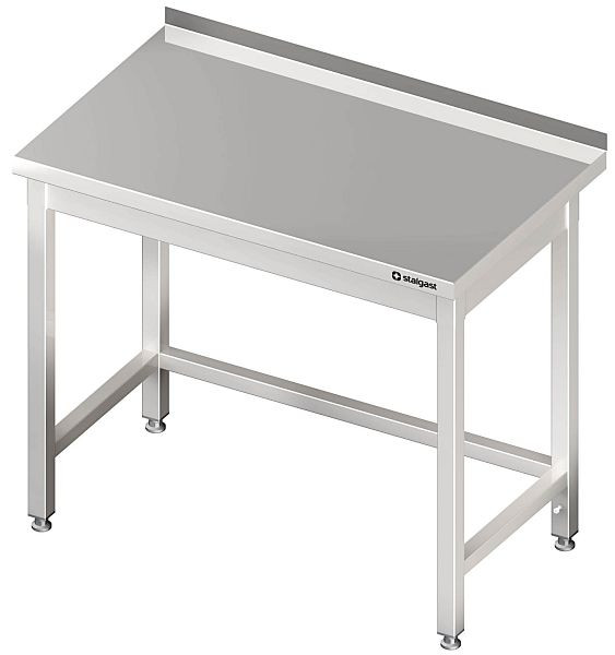 Table de travail Stalgast sans étagère de base, 400x600x850 mm, avec entretoises, avec dosseret, soudée, VAT04601A