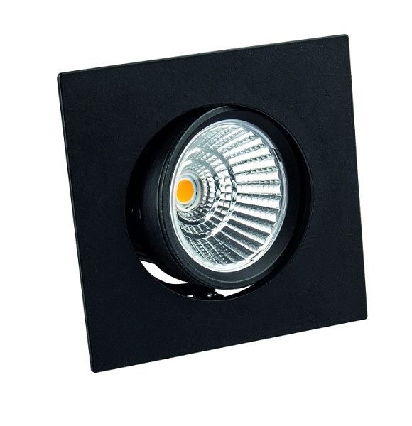 rutec Projekt BAN COB LED - spot encastrable, orientable, carré, 350mA, 7W, IP40, 2700K, CRI90 - noir, PEC352UWWOK