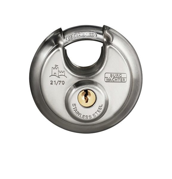 Cadenas à cylindre BURG-WÄCHTER 21 70, 2 x clés, HxLxP (extérieur) : 70 x 70,8 x 26,6 mm, UE : 5 pièces, 37760