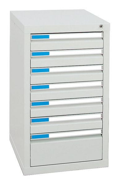 armoire à tiroirs émoussés série ESTA, RAL 7035/7035, 7 tiroirs (6x100, 1x200 mm), 7601207