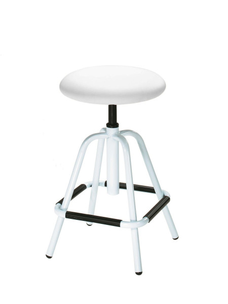 Tabouret Mayer Sitzmöbel , structure blanche, réglage en hauteur par broche, siège rembourré, hauteur d'assise 56 - 73 cm, blanc polaire, 1202_12_30582