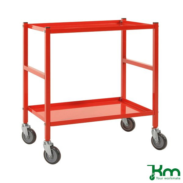 Chariot de table Kongamek, 4 roulettes, Rouge, KM7100