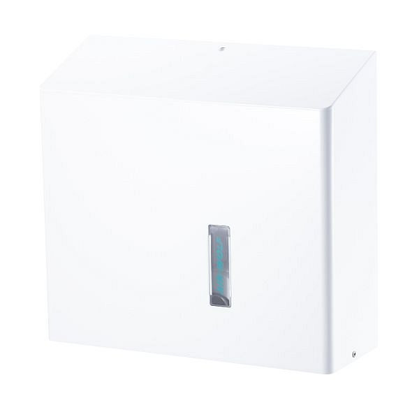 Distributeur de rouleaux duplex Air Wolf, série Omega, H x L x P : 350 x 377 x 133 mm, acier inoxydable blanc, 29-438