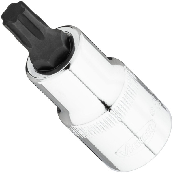 Embout de tournevis VIGOR T-Plus, carré 12,5 mm (1/2 pouce), profil T+, T45+, V7055-IP45