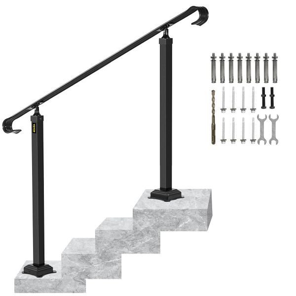Rampe d'escalier VEVOR 140 x 13,5 x 97 cm, hauteur jusqu'à 48 cm, pour escalier 2 ou 3 marches, LTFS1.4MLZFS00001V0