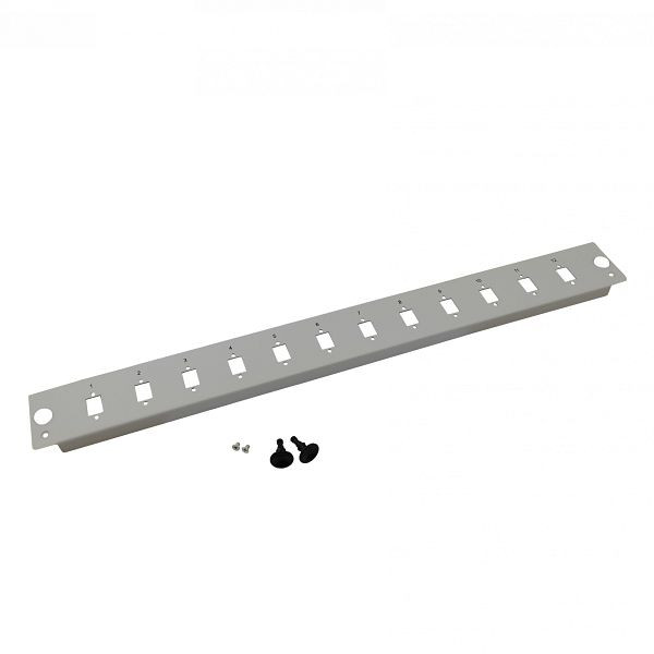 Panneau avant de boîtier de dérivation Helos LWL 19" panneau 12 voies non équipé, gris, 257711