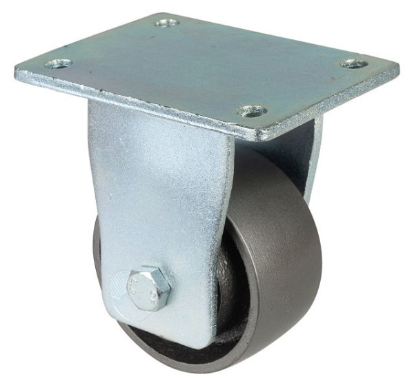 Roues BS Roulette robuste, roulette fixe, largeur de roue 50 mm, Ø roue 100 mm, capacité de charge 450 kg, bande de roulement coulée, corps de roue coulé, roulement à billes, RR110.C81.101