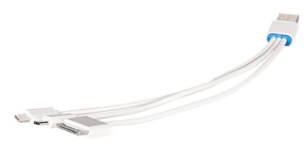 Adaptateur de câble ELMAG USB 5V-2,0A avec 3 fiches différentes, 56086