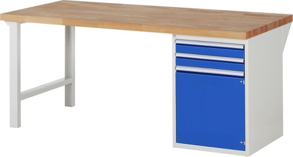 Etabli RAU série 7000 - conception modulaire, conteneur de sous-structure (2x tiroir, 1x porte battante), 2000x840x900 mm, 03-7503A1-209B4S.11